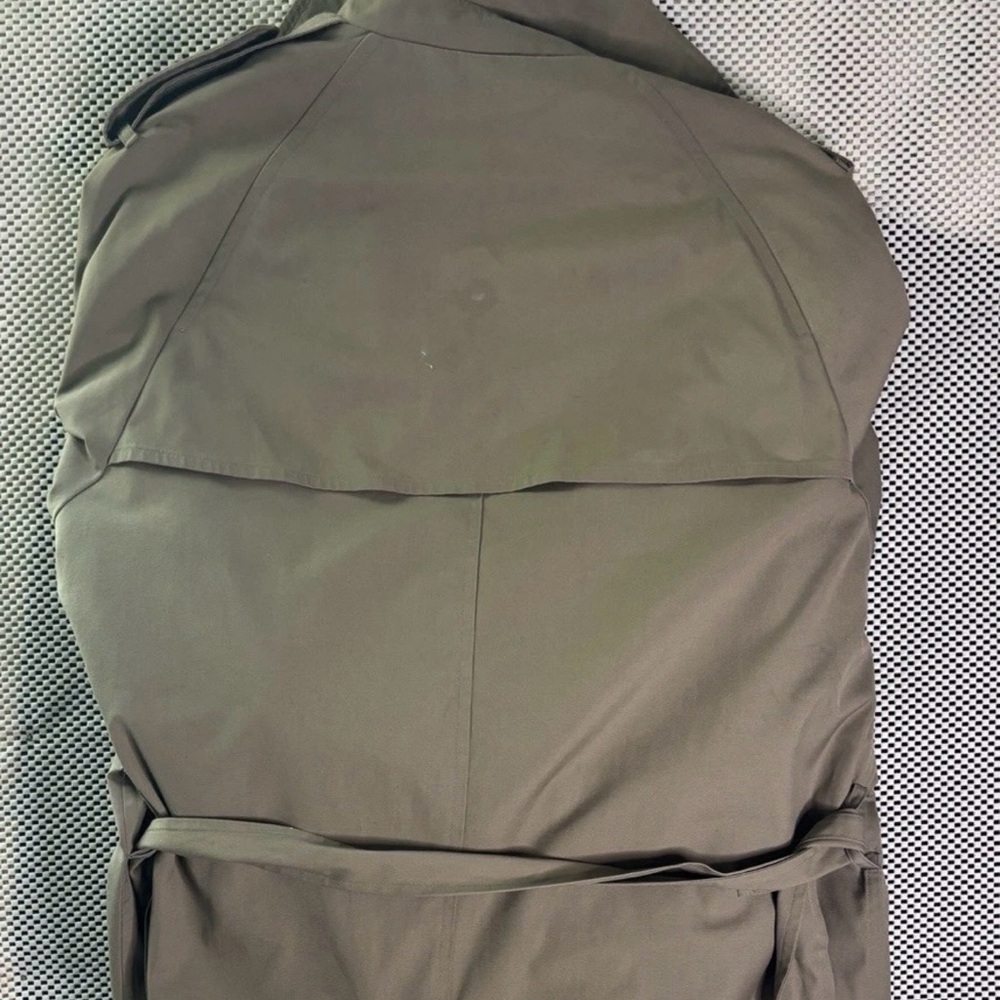 Botany 500 Mens Trench Coat Tan Khaki Double Breasted Belted Faux Fur Liner 40L - Picture 6 of 9